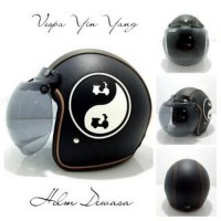 TERLARIS !!! HELM -HH- Bogo Sni Vespa Ying Yang Kaca Bogo Gelap