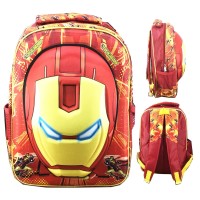 Tas Ransel Sekolah SD Iron Man Kepala 3D Timbul Hard Cover
