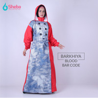 Jas Hujan Muslimah Sheba Barkhiya Blood Bar Code Model Gamis Termurah