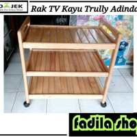 Rak TV Kayu Trully Adindah - Meja Dorong Kayu Murah