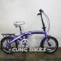 Sepeda Lipat Exotic 2625V 7 Speed Ukuran 16 Untuk Anak dan dewasa