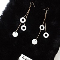 Anting Hijab Korea Panjang Putih Motif Keong / Muslim Long MM512