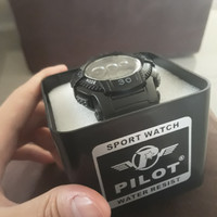 Jam tangan pria digital, merk pilot banyak fitur canggih, BNIB NEGO