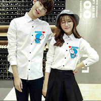 kemeja couple putih lengan panjang - baju pasangan