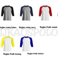 SIZE XL -Kaos Polos Raglan Cotton Combed 20s