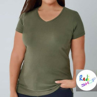 kaos polos size ukuran jumbo baju atasan wanita lengan pendek XXL