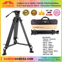 Jual COMAN DX16 VIDEO TRIPOD PROFESSIONAL free Tripod Bag for Camcorder Pro Murah