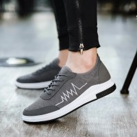 SEPATU SNEAKER COWOK KOREA MURAH IMPOR GREY PULSE FASHION STYLE GAYA