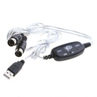 USB MIDI Cable Converter PC to Mus yboard Adapter Cable - AY03 - Black