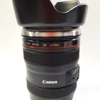 Gelas Mug Replika Lensa Kamera Canon EF 24-105mm tutup kembang
