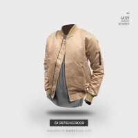 Jual Latte Suede Bomber | Jaket Outer Pria Wanita Kulit Suede Soft Comfort Murah