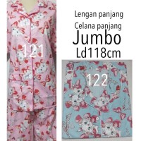 piyama baju tidur dewasa wanita jumbo lengan panjang katun kekinian
