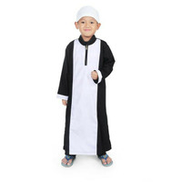 Baju Gamis Koko Laki Hitam Putih polos Bahan katun 1-10 tahun