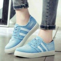 HARGA HEMAT Sepatu Wanita Kets jeans Dongker SDS131 Berkualitas