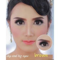 Softlens Sky Soul Big Eyes Plano warna hitam abu abu coklat tua