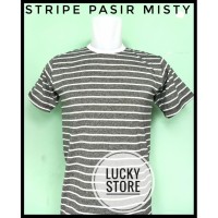 Jual Terbaru Kaos Stripe Pasir Misty | Kaos Stripe Bandung M Murah