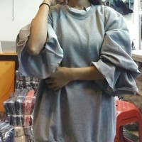 Big Lolly Lengan Panjang Balon Blouse Big Size Baju Atasan Wanita Big