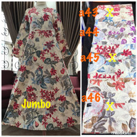 Gamis katun jepang motif bunga ukuran jumbo