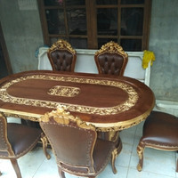 Meja dan kursi makan ganesha full ukiran murah