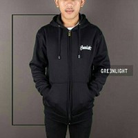 Jaket Greenlight Hoodie Logo Hitam Bukan Parka Cewek Bomber Bb Levis