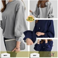 Big Lolly Lengan Panjang Balon Blouse Big Size Baju Atasan Wanita Big
