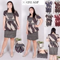 292AGP Dress Batik Jumbo Bigsize Baju Atasan Wanita Big Size Resmi