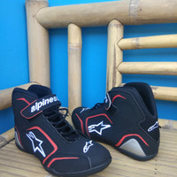 sepatu drag alpinestars new hitam list merah