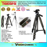 TAKARA ECO-173A Professional Tripod for Camera DSLR, Mirrorless, Cam