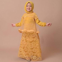baju muslim pesta nina anak perempuan 3 4 5 tahun kid ami mustard VT