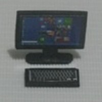 Miniatur 1 set LCD Komputer+Keyboard 1:25 untuk Maket Desain Interior