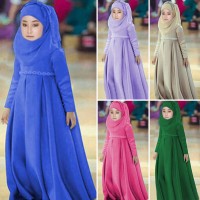 Muslim Maxi Gaun Bayi Perempuan Pakaian Untuk Kostum Anak Busur Bando