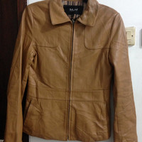 Jual Jaket Kulit Asli ukuran M Coklat Bekas Mulus Adem Murah