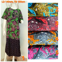 Jual Daster Muslim Batik Kencana Ungu Panjang amurah Ukuran JUMBO Murah