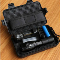 Paket Senter LED Tactical CREE XM-L2 8000 Lumen + Baterai 18650+Chrger