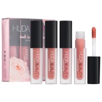 HUDA BEAUTY LIQUID LIPSTIK SET 4 PCS NUDE & PINK