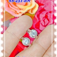 Anting Lapis Emas SS-431-BN Zircon Ring Silver Merek Xuping Original