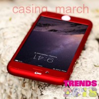 Hardcase Iphone 6+ case 360 Warna MERAH Free Temperedglass case cover
