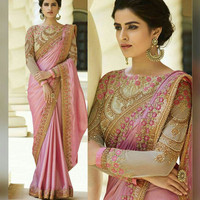 Pastel Color Saree/Sari India/Sarees/Maxi Dress Gaun Pesta India