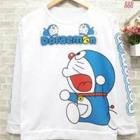 SWEATER WANITA|KAOS|JAKET CEWEK|TERMURAH|DORAEMON|PUTIH|GROSIR|M