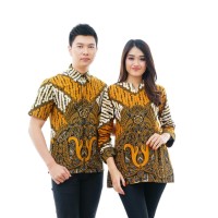 CPT70 Batik Couple Muslim Katun Lengan Panjang Seragam Baju Wanita