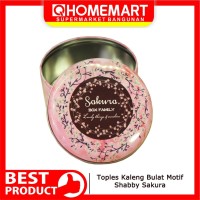 Toples Kaleng Bulat Motif Shabby Sakura Unik
