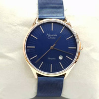 JAM TANGAN PRIA COWOK ALEXANDRE CHRISTIE AC 8522 BIRU ROSE ORIGINAL
