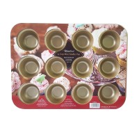Jual HS Homeland Bakeware 12 Cup Mini Muffin Pan / Loyang - Gold Murah