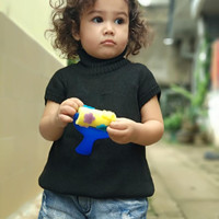 Dress Turtle Neck Rajut Baby Girl Blue Only
