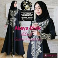 gamis abaya arab good quality. abaya hitam putih long d PROMO