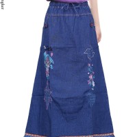 Jual Rok Anak Denim Jeans Panjang Motif Bordir Murah