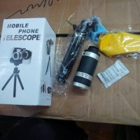 Lensa Tele Zoom 8X Dan Tripod Sepaket Untuk Smartphone Android