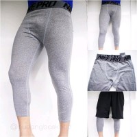 NIKE PRO COMBAT NPC LONGPANT 3PER4 BASKET FUTSAL BOLA CELANA KETAT