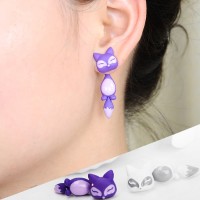 TERLARIS - ANTING JEPIT MAGNET TUSUK GIWANG POM POM ANAK CLAY IMPORT K