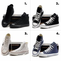 Terlaris Sepatu Converse High 4 warna FULL HITAM HITAM PUTIH FULL PUT
